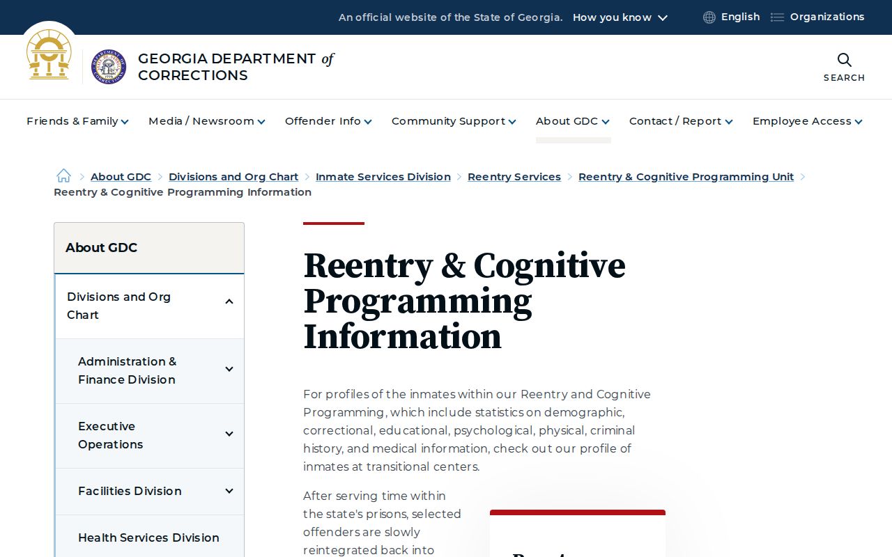 Georgia DOC reentry path for Pickens County state-prison releases
