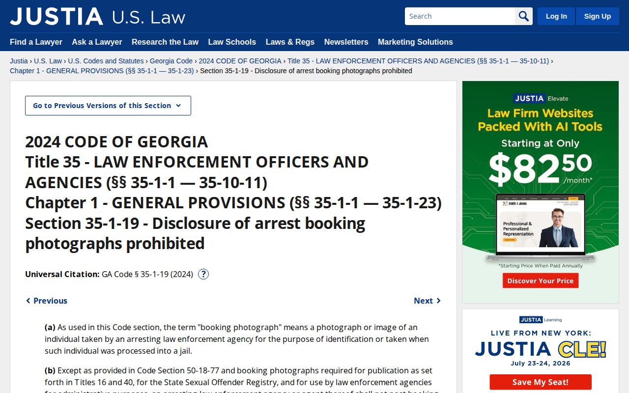 Georgia booking photo law for Pickens County release mugshots